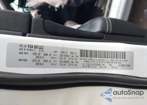 2015 Jeep Grand Cherokee Srt z USA, uszkodzony, nr VIN 1C4RJFDJ0FC822380